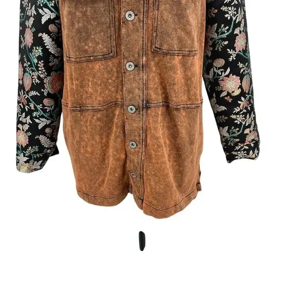 Aratta Silent Journey Coolness Floral Jacquard Sleeve Oversized Shacket Small - Picture 6 of 14